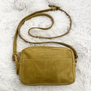 PORTLAND LEATHER GOODS | Anjou Yellow Green Camera Bag Crossbody | Size Large